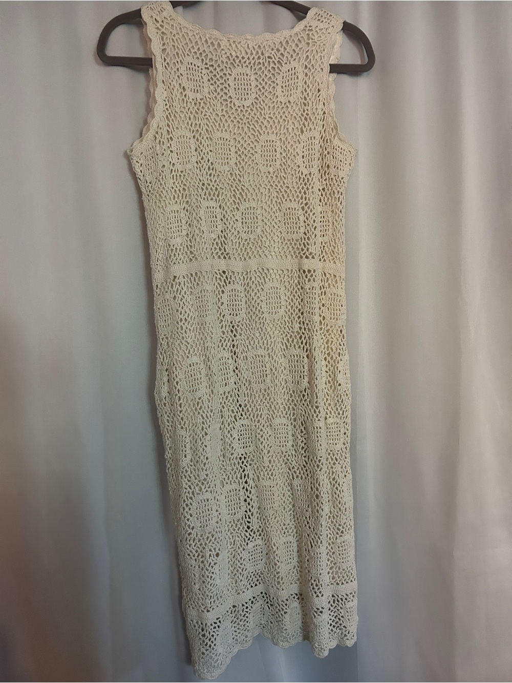 Monroe and Main Vintage Crochet Sleeveless Midi Dress Lined XL - Picture 4 of 4